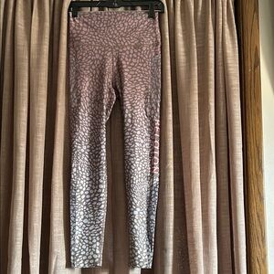 Peloton Pink and Gray Leopard Patterned Leggings Size M